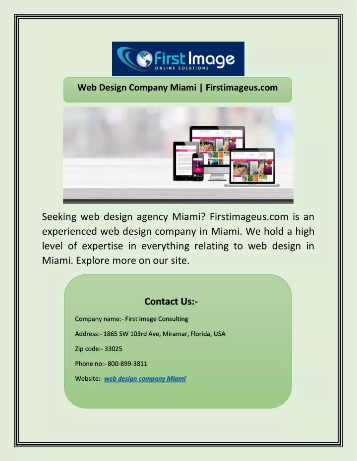 web design company miami firstimageus com