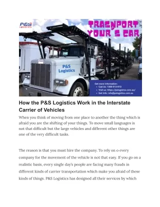 Facts of P&S Logistics