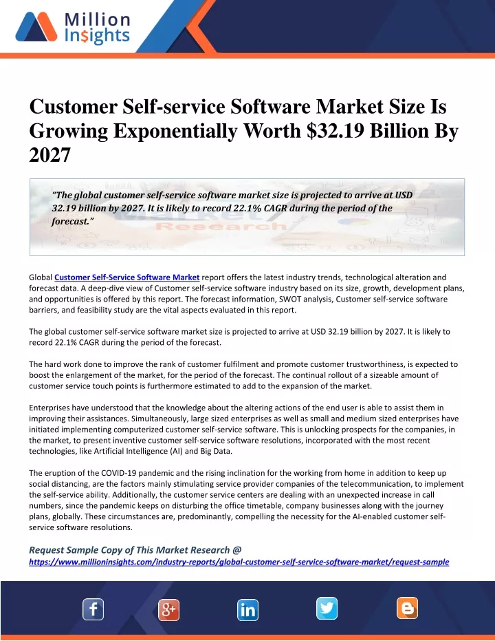 customer self service software market size