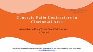 Facts of Concrete Patio Contractors in Cincinnati Area