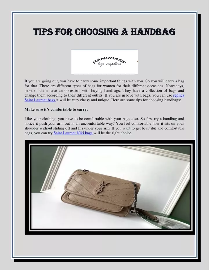 tips for choosing a handbag tips for choosing