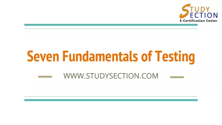seven fundamentals of testing