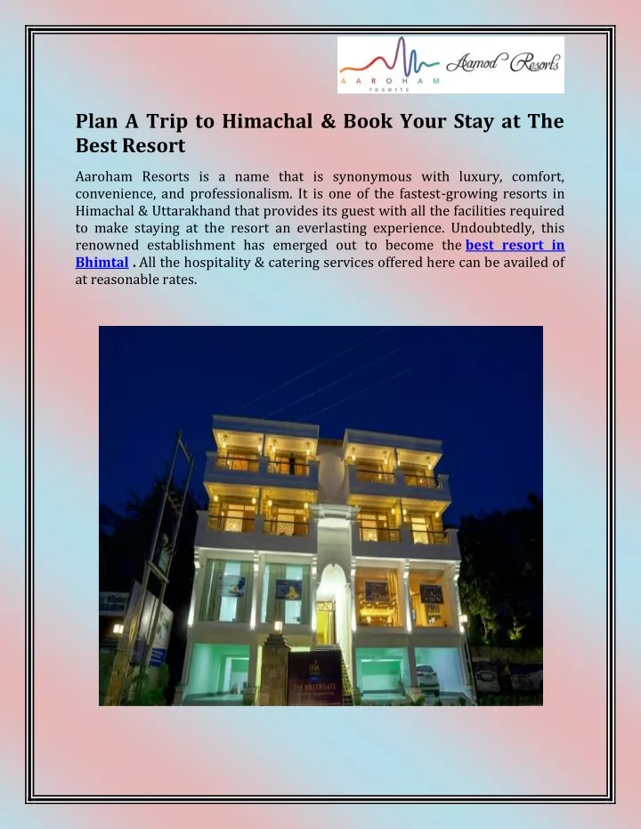 plan a trip to himachal book your stay