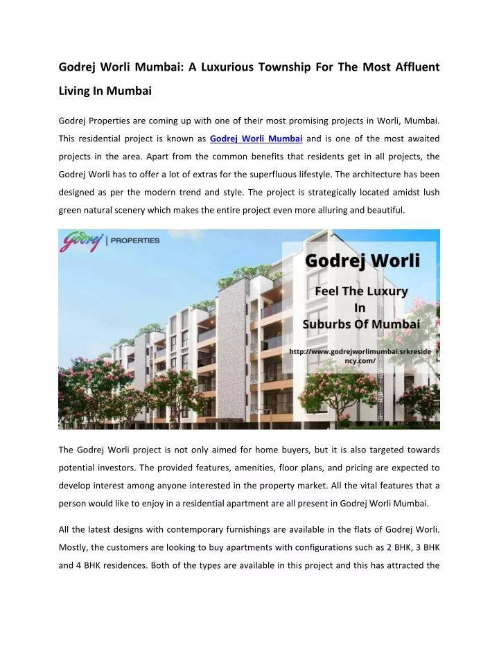 godrej worli mumbai a luxurious township