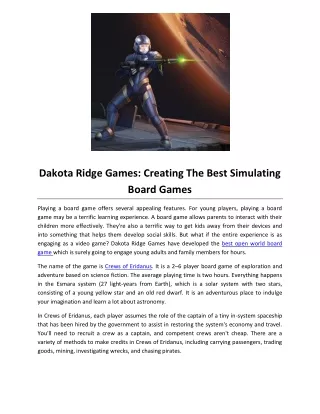 Dakota Ridge Games Creating The Best Simulating Board Games