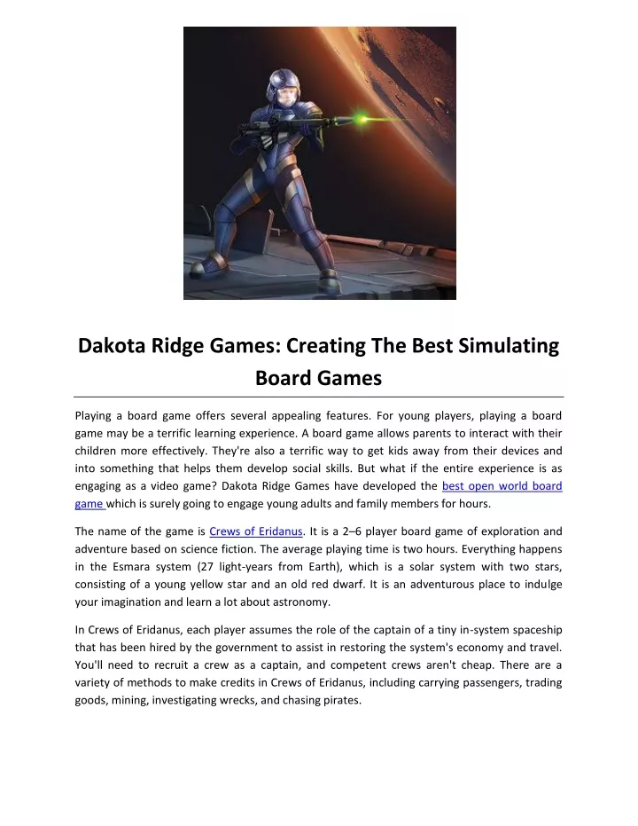dakota ridge games creating the best simulating