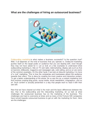 what are the challenges of hiring an outsourced