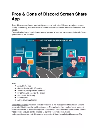 Pros and Cons of Discord Screen Share App