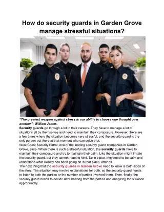 how do security guards in garden grove manage
