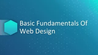 Basic Fundamentals Of Web Design