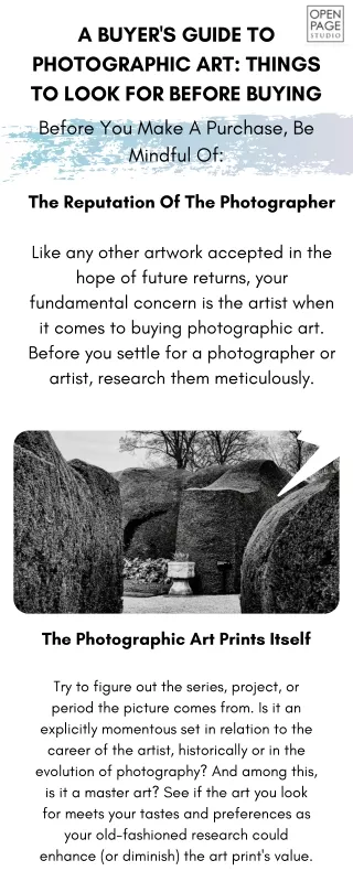 A Buyer's Guide To Photographic Art: Things To Look For Before Buying