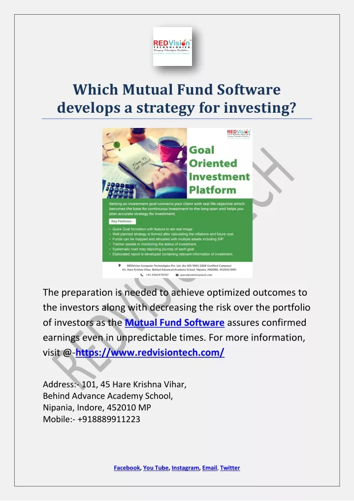 which mutual fund software develops a strategy