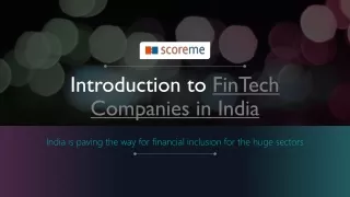Introduction to Fintech companies in India