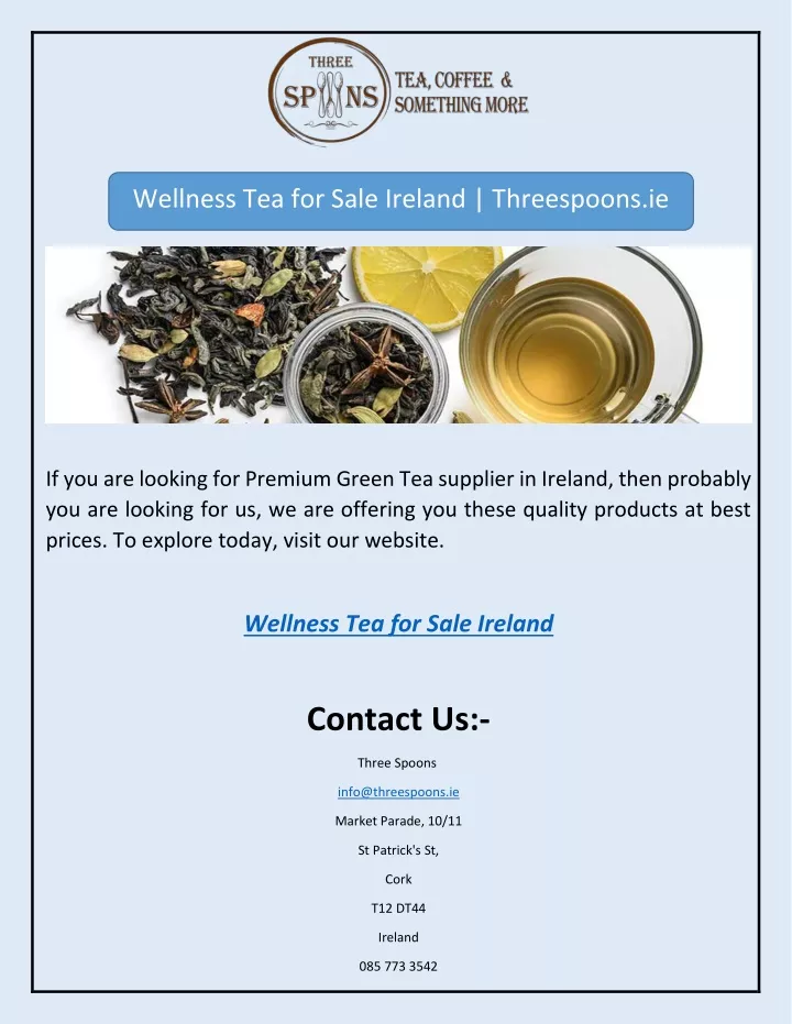 wellness tea for sale ireland threespoons ie