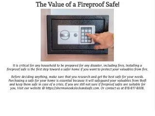 The Value of a Fireproof Safe!