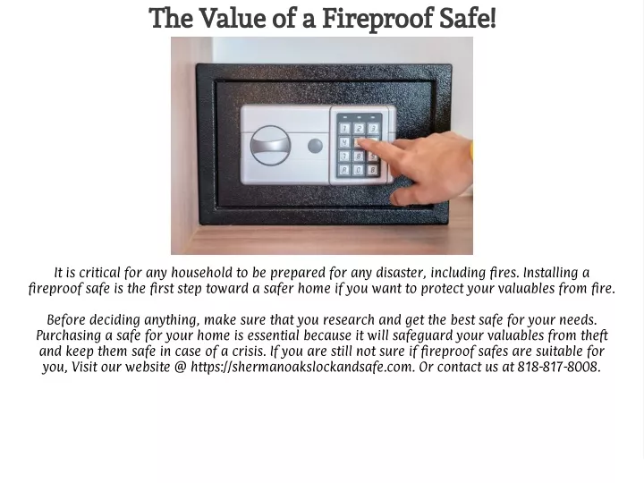 the value of a fireproof safe