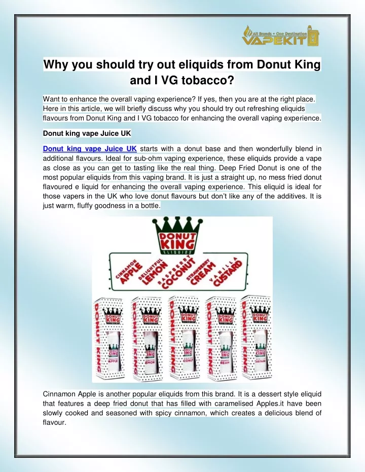 why you should try out eliquids from donut king