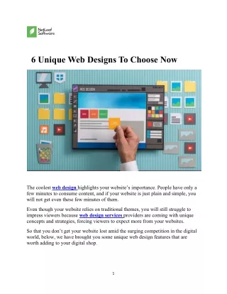 6 unique web designs to choose now