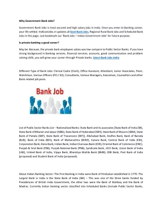 why government bank jobs