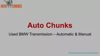 Used BMW Transmission – Automatic & Manual PDF