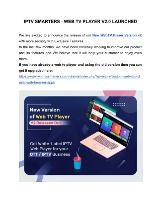 iptv smarters web tv player v2 0 launched