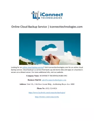 Online Cloud Backup Service | Iconnecttechnologies.com