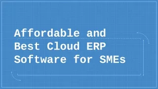 affordable and best cloud erp software for smes