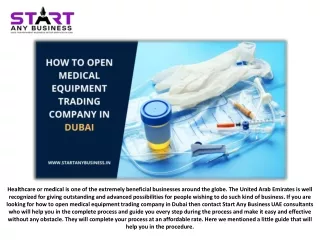 How to Open Medical Equipment Trading Company in Dubai