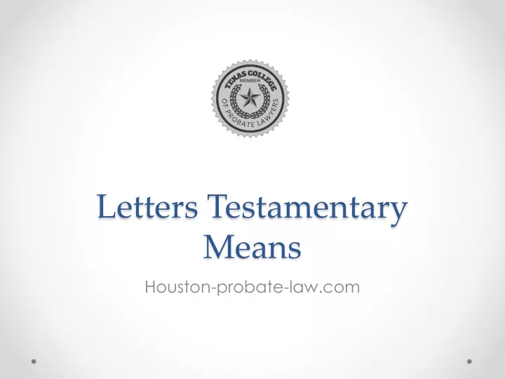 letters testamentary means