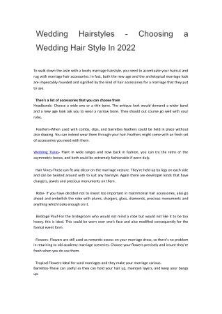 Wedding Hairstyles - Choosing a Wedding Hair Style In 2022