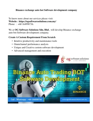 binance exchange auto bot software development