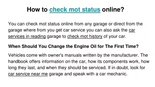 how to check mot status online