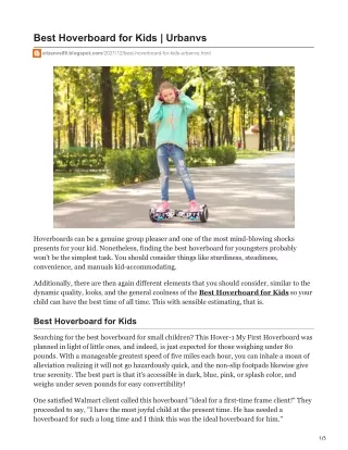 Best Hoverboard for Kids