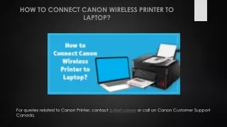 How to Connect Canon Wireless Printer to Laptop?