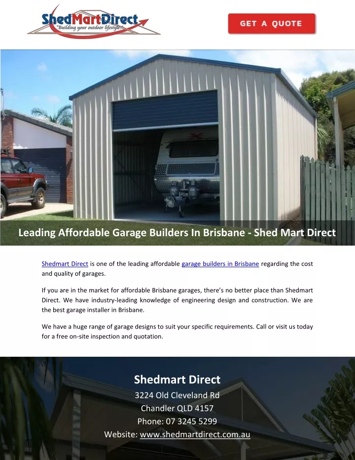 leading affordable garage builders in brisbane