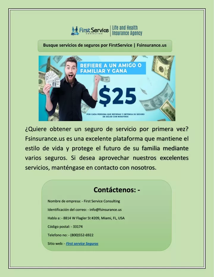 busque servicios de seguros por firstservice