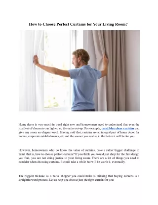 How to Choose Perfect Curtains for Your Living Room?