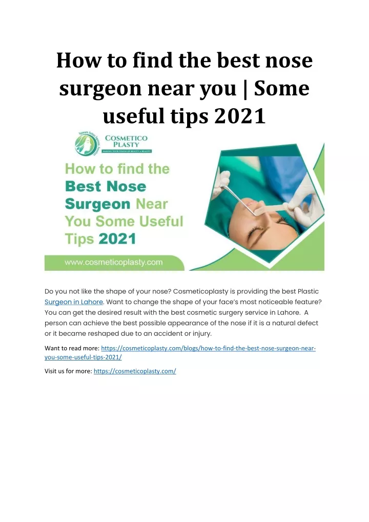 how to find the best nose surgeon near you some