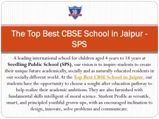 The Top Best CBSE School in Jaipur -SPS