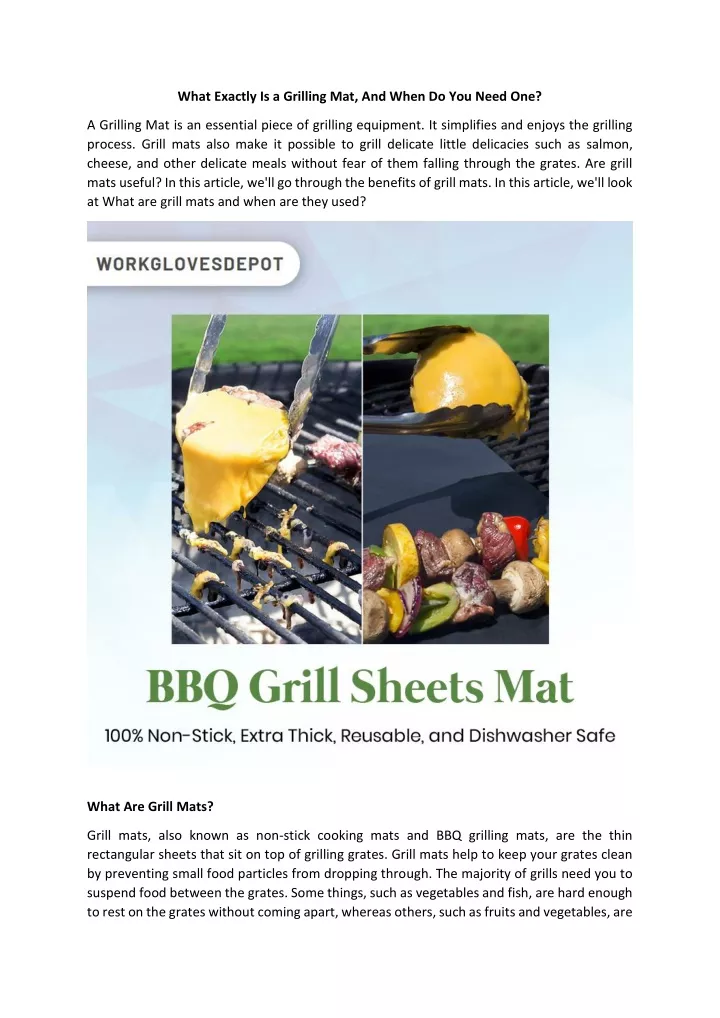 what exactly is a grilling mat and when