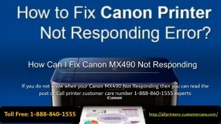 how can i fix canon mx490 not responding