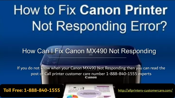 how can i fix canon mx490 not responding