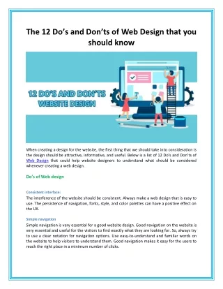 The 12 Do’s and Don’ts of Web Design that you should know