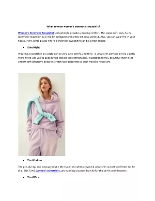When to wear women’s crewneck sweat