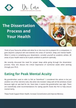 The Dissertation Process and Your Health
