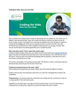 Coding for kids_ How you can help