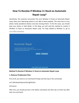 how to resolve if window 11 stuck on automatic