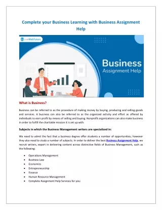 complete your business learning with business