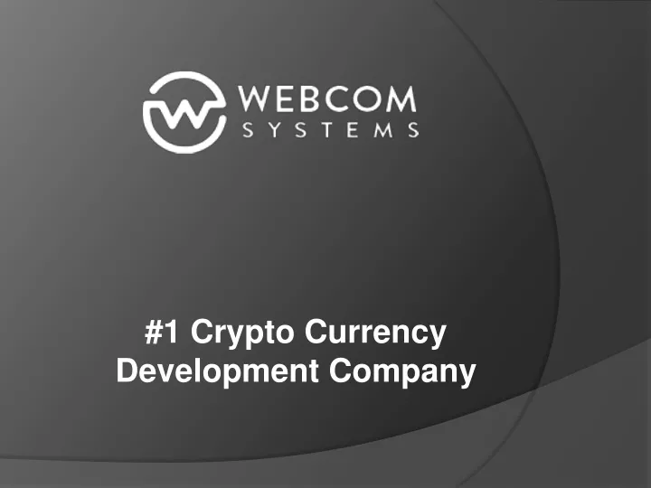 1 crypto currency development company