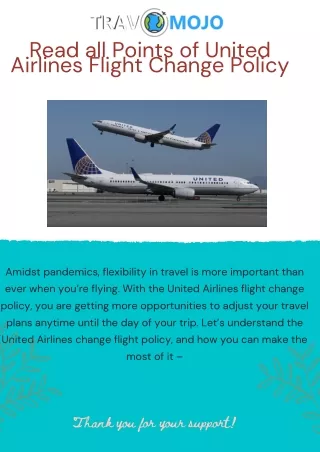 Read all Points of United Airlines Flight Change Policy